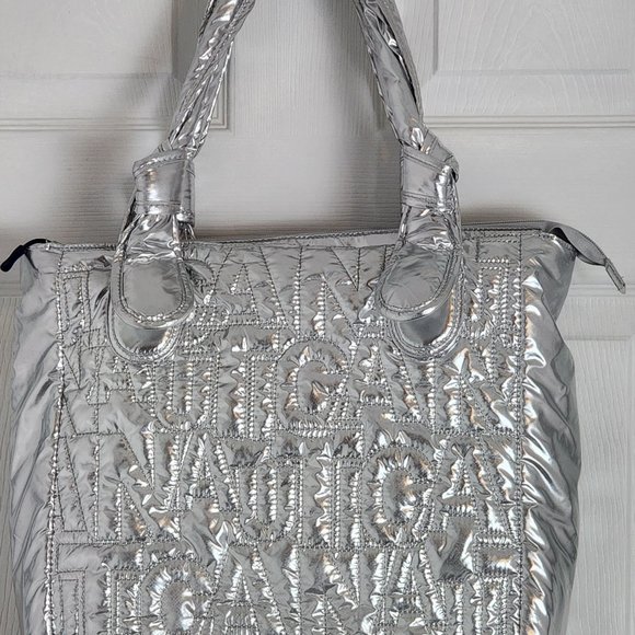 Nautica Leah Metallic Silver Tote - Picture 2 of 5